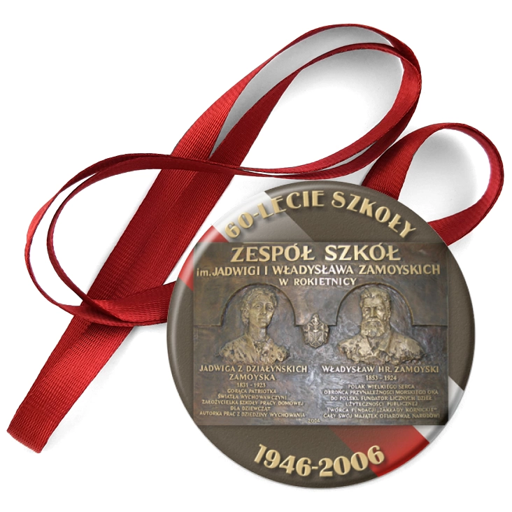 przypinka medal 60-lecie Zespołu Szkół W Rokietnicy