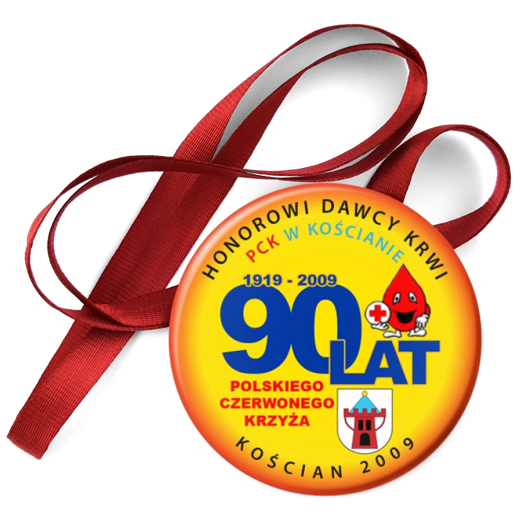 przypinka medal 90 Lat PCK Kościan