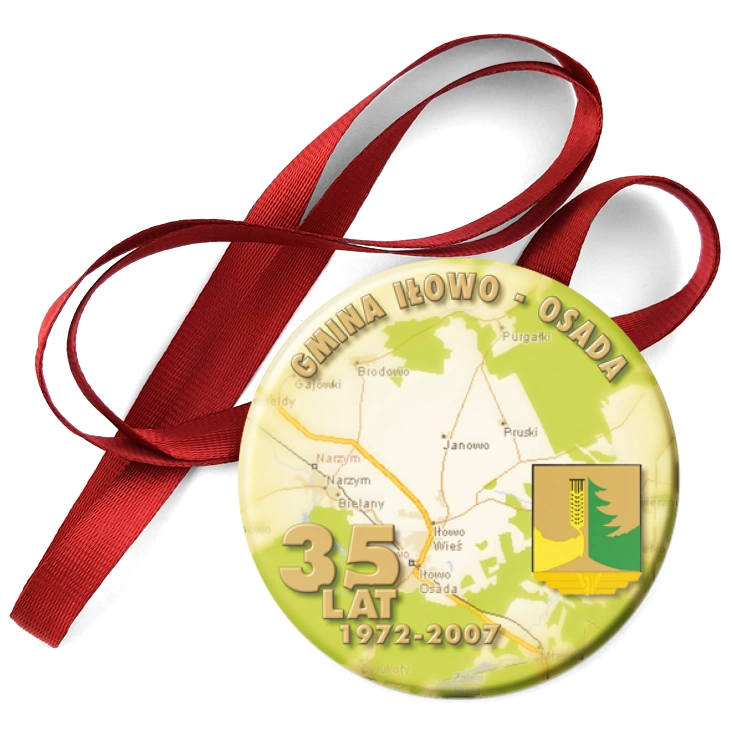 przypinka medal 35 Lat Gminy Iłowo-Osada