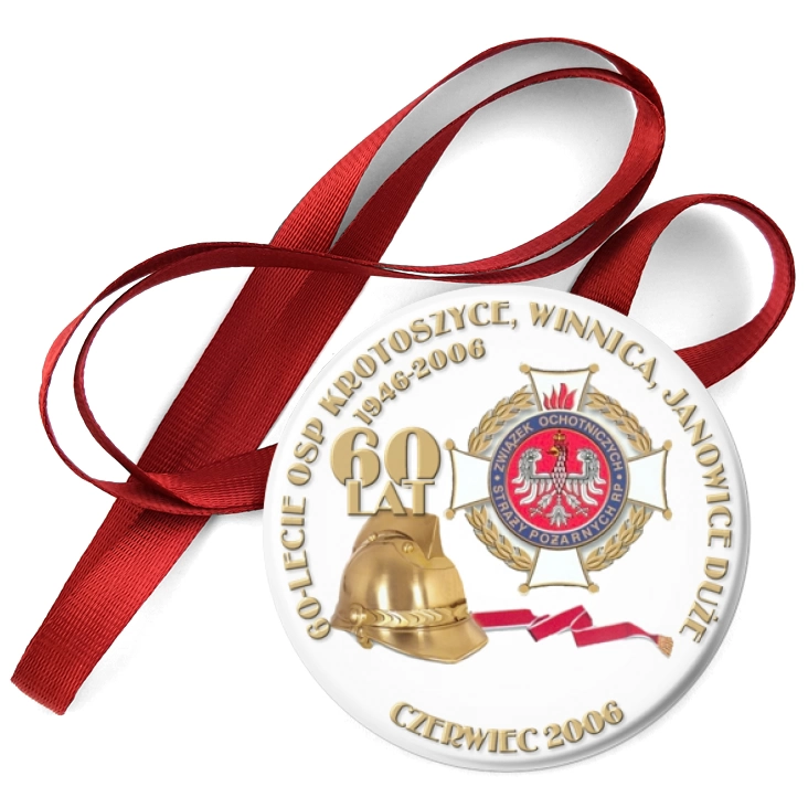 przypinka medal 60-lecie OSP Krotoszyce, Winnica, Janowice Duże