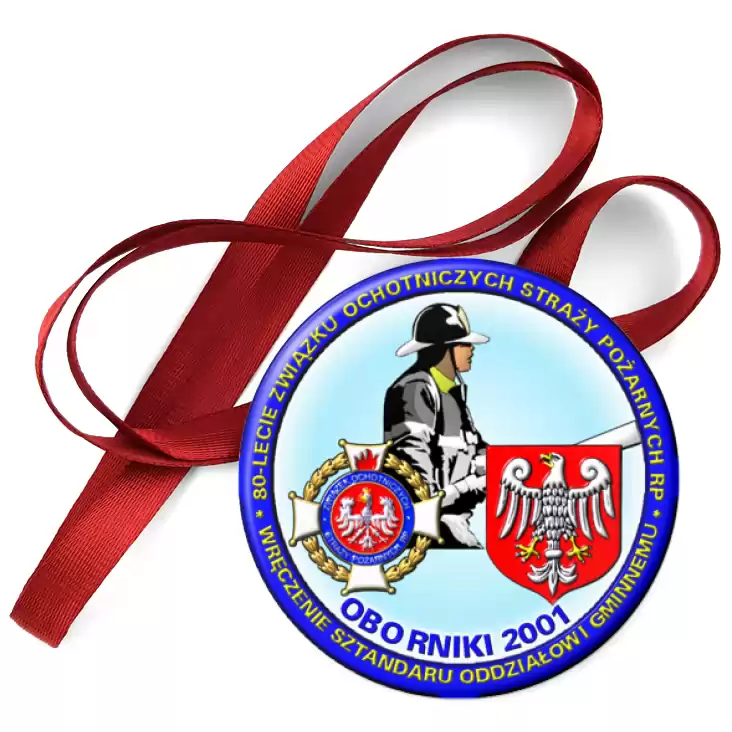 przypinka medal 80-lecie Związku Ochotniczych Straży Pożarnych RP