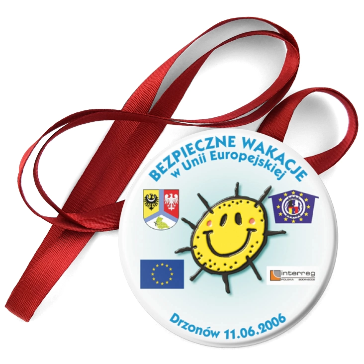 przypinka medal Bezpieczne Wakacje w Unii Europejskiej