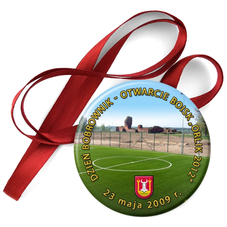 przypinka medal Dzień Bobrownik - Otwarcie Boisk Orlik 2012
