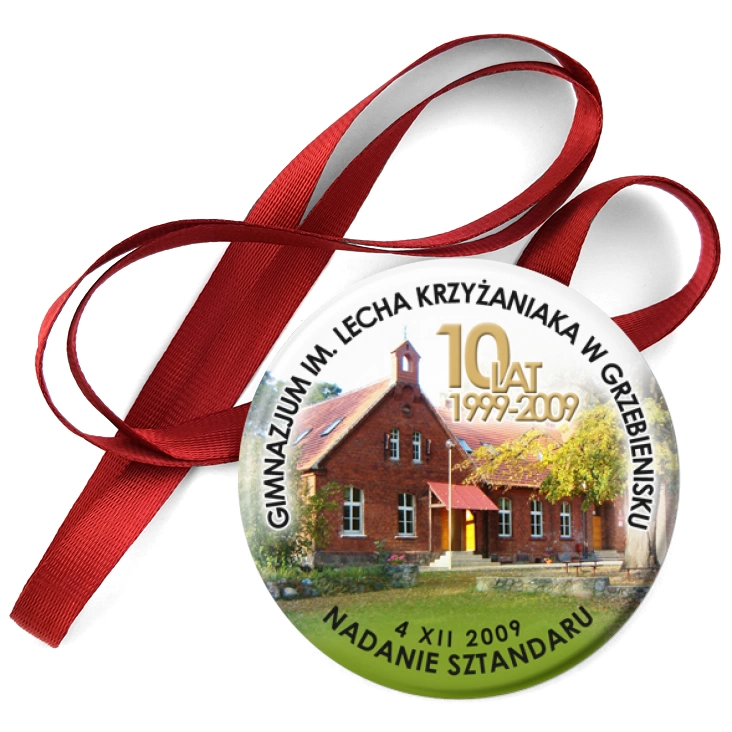 przypinka medal Gimnazjum im. Lecha Krzyżaniaka w Grzebienisku