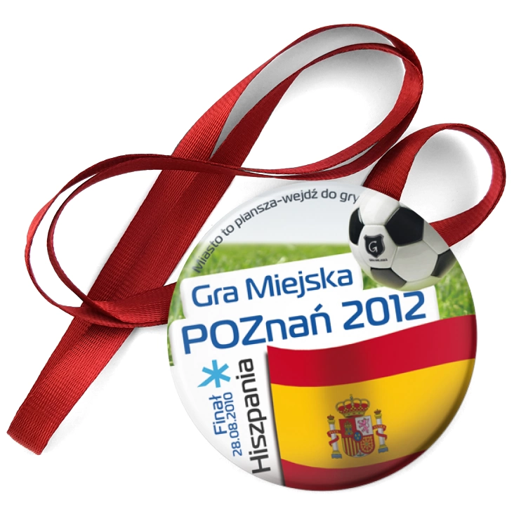 przypinka medal Gra Miejska - Poznań 2012 - Hiszpania
