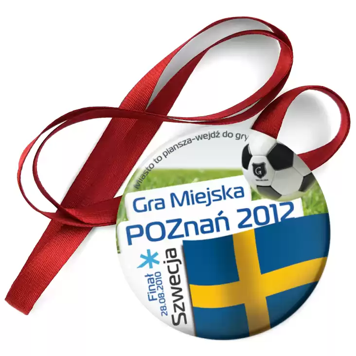 przypinka medal Gra Miejska - Poznań 2012 - Szwecja