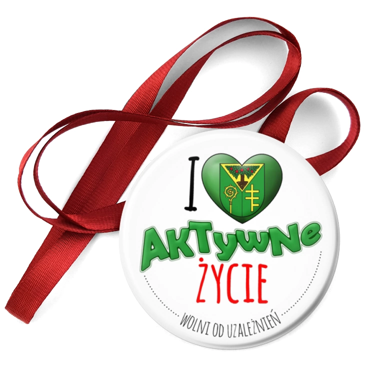 przypinka medal I love aktywne życie