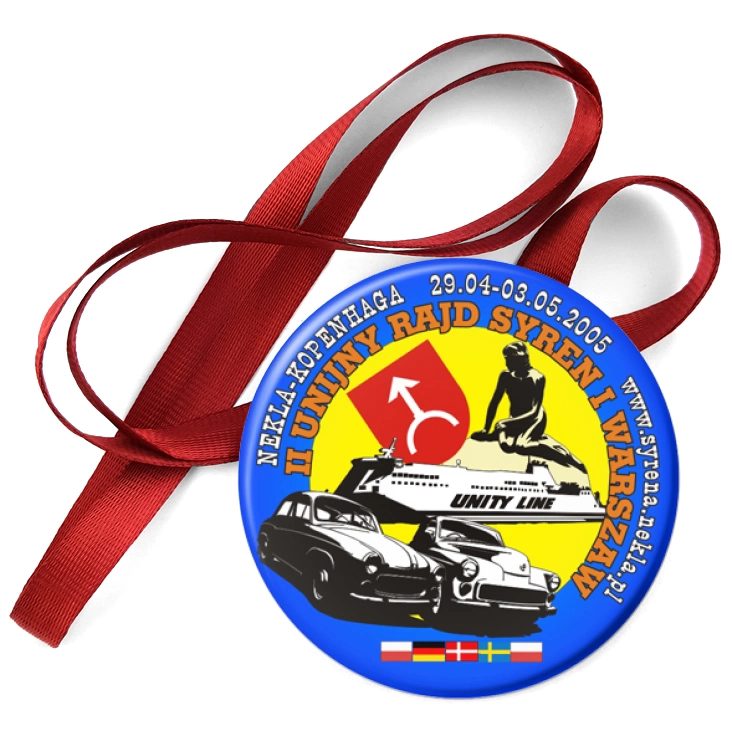 przypinka medal II Unijny Rajd Syren i Warszaw