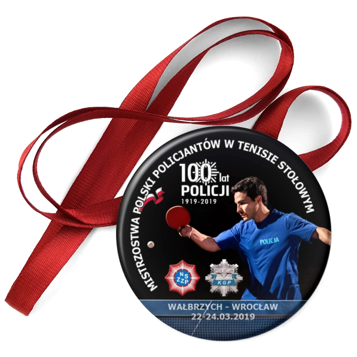 przypinka medal IV Mistrzostwa w Tenisie Stołowym Policjantów