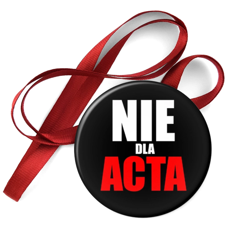 przypinka medal Nie dla ACTA