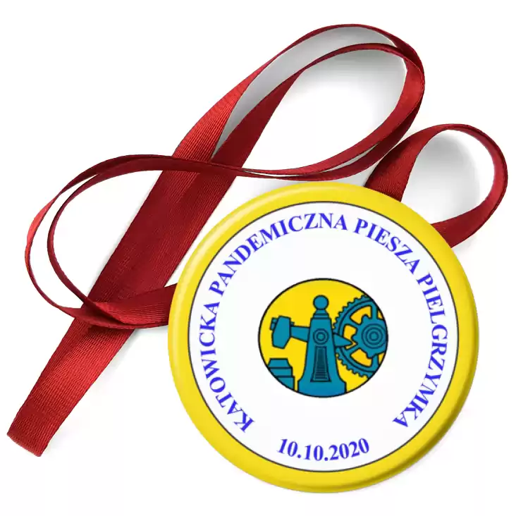 przypinka medal Katowicka Pandemiczna Piesza Pielgrzymka