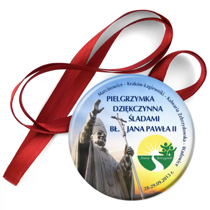 przypinka medal Pielgrzymka dziękczynna śladami bł. Jana Pawła II