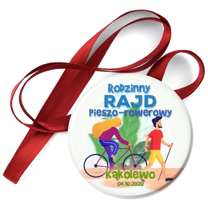 przypinka medal Rodzinny rajd pieszo-rowerowy Kąkolewo 2020