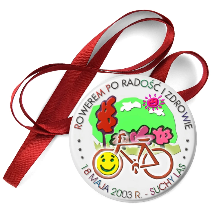 przypinka medal Rowerem po radość i zdrowie - Suchy Las