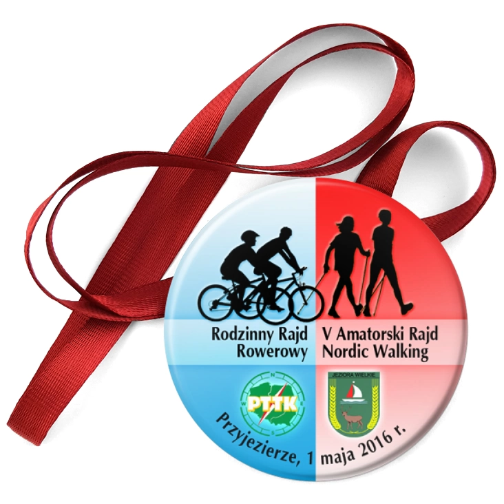 przypinka medal V Amatorski Rajd Nordic Walking