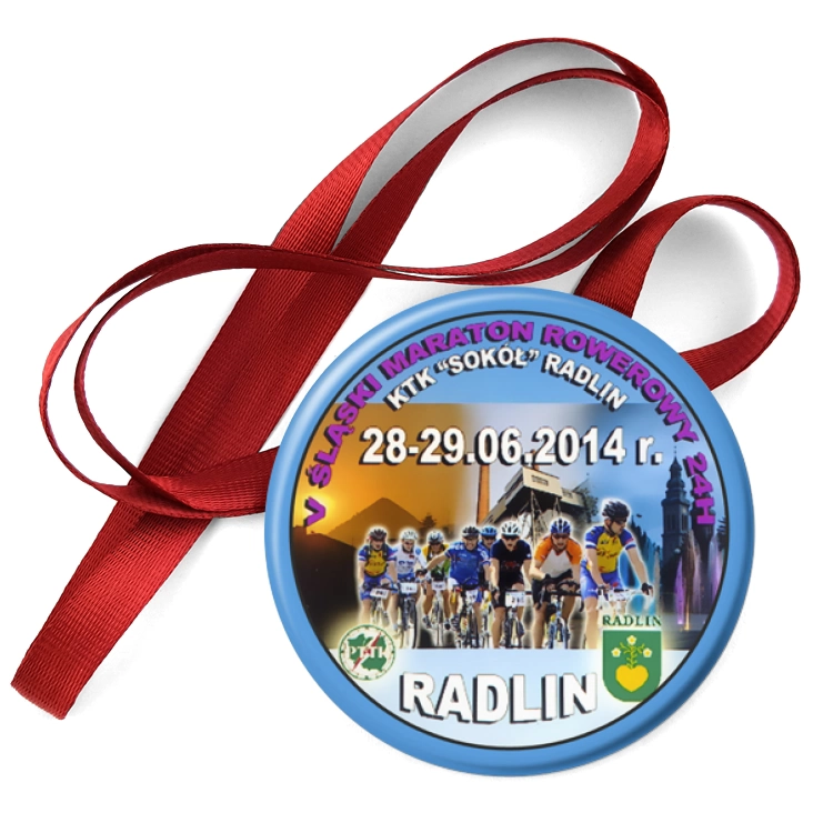 przypinka medal V Śląski Maraton Rowerowy 24H
