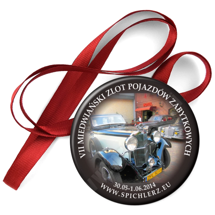 przypinka medal VII Miedwiański Zlot Samochodów Zabytkowych