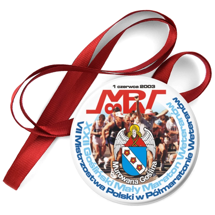 przypinka medal VII Mistrzostwa Polski w Półmaratonie Weteranów