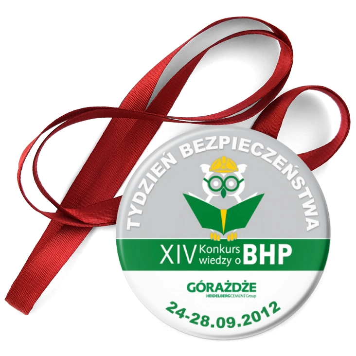 przypinka medal XIV Konkurs Wiedzy o BHP
