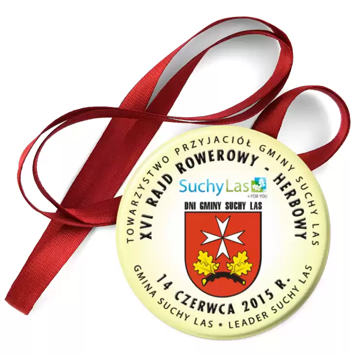 przypinka medal XVI Rajd Rowerowy Herbowy - Suchy Las 2014