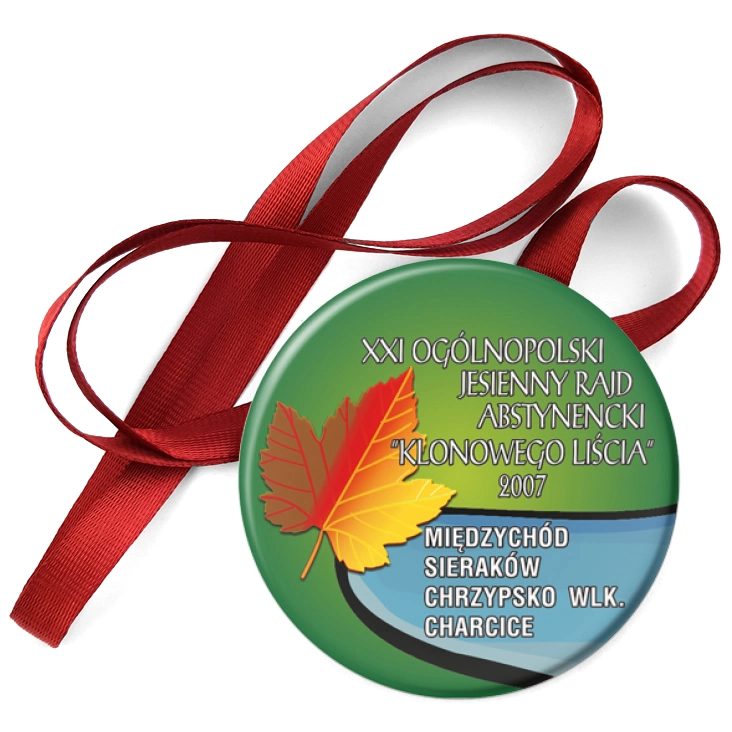 przypinka medal XXI Ogólnopolski Jesienny Rajd Abstynencki Klonowego Liścia
