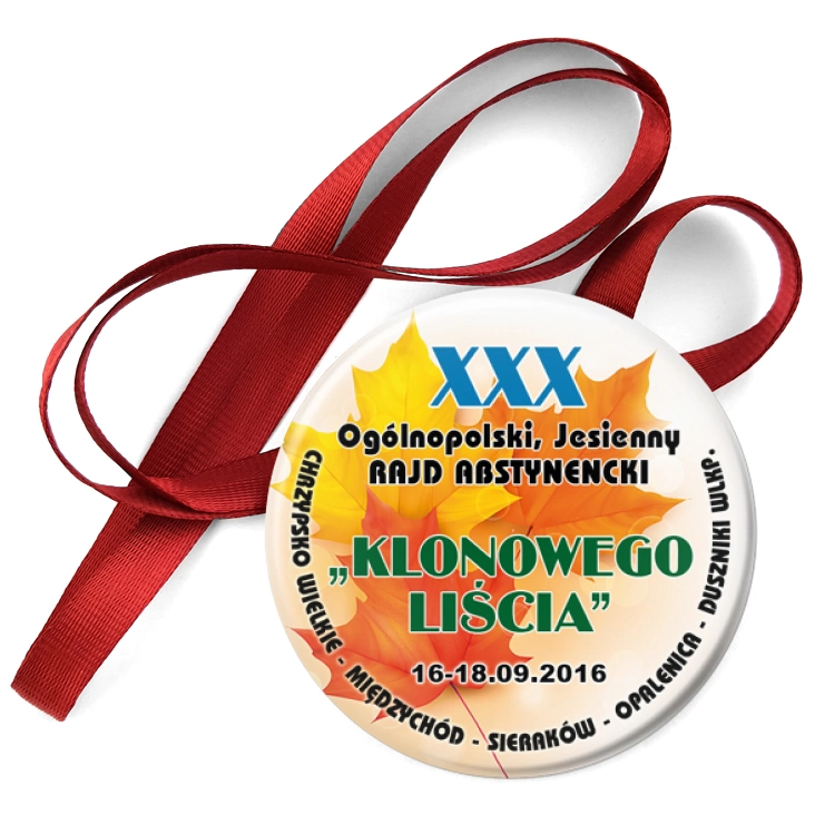 przypinka medal XXX Ogólnopolski Rajd Abstynencki Klonowego Liścia