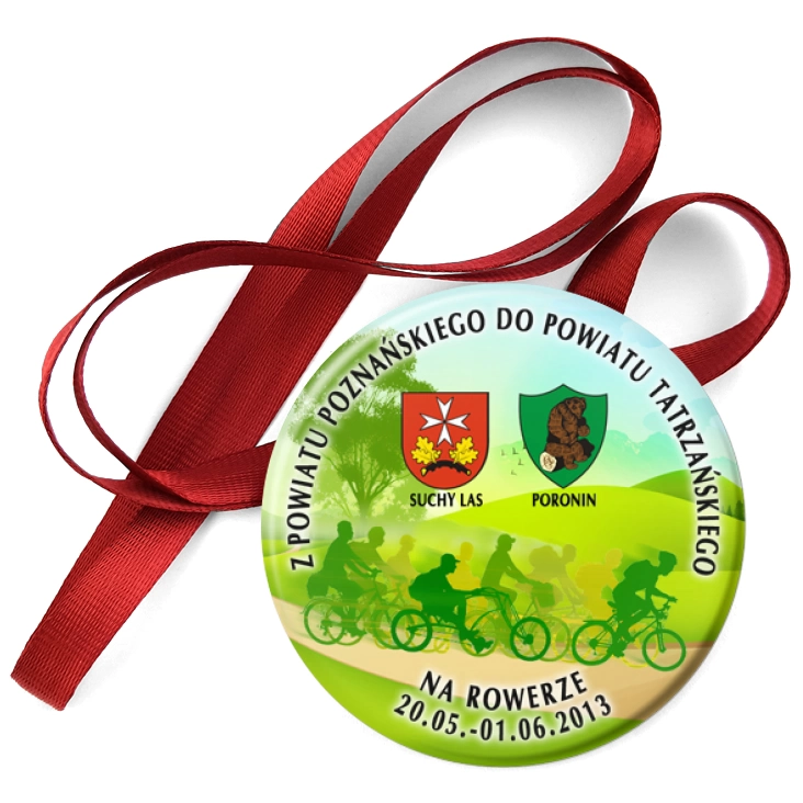 przypinka medal Z powiatu poznańskiego do powiatu tatrzańskiego na rowerze