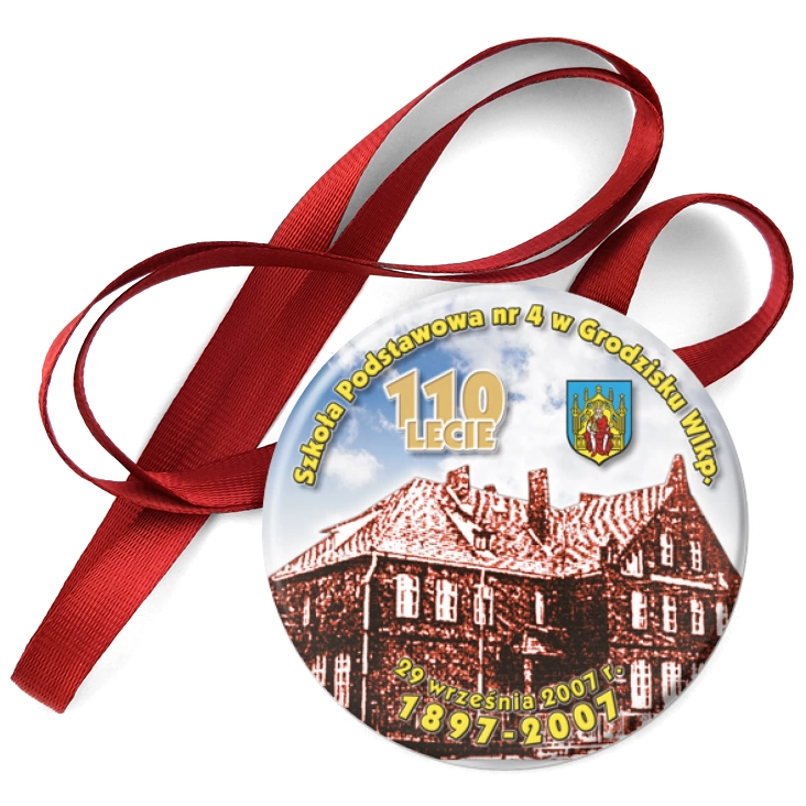 przypinka medal 110 lat Szkoły Podstawowej nr 4 w Grodzisku Wlkp.