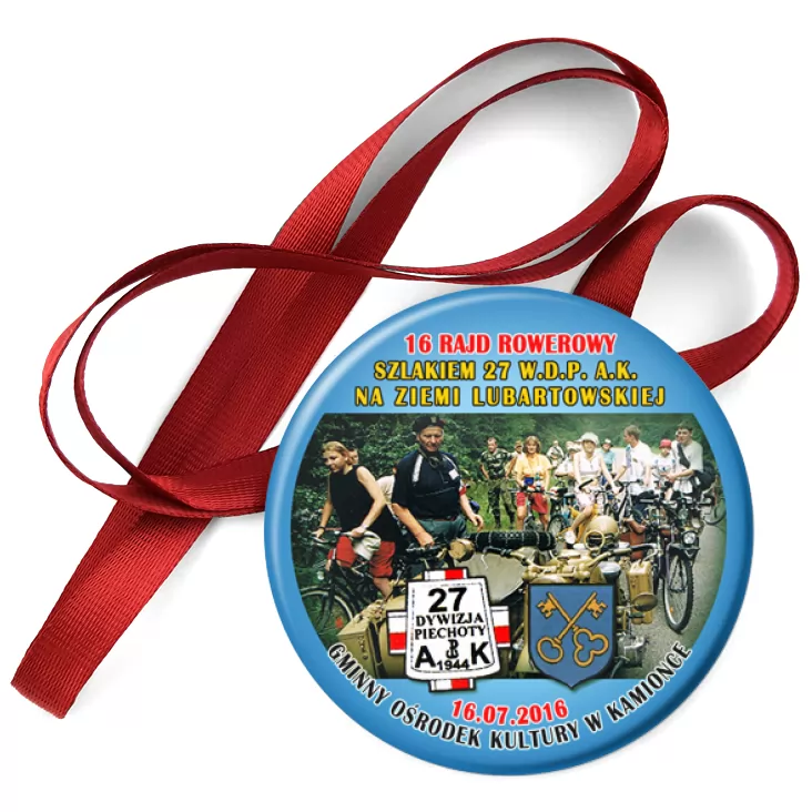 przypinka medal 16 rajd rowerowy - Kamionka 2016