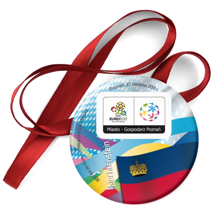 przypinka medal 300 dni do Euro - II Piłkarska Gra Miejska - Lichtenstein