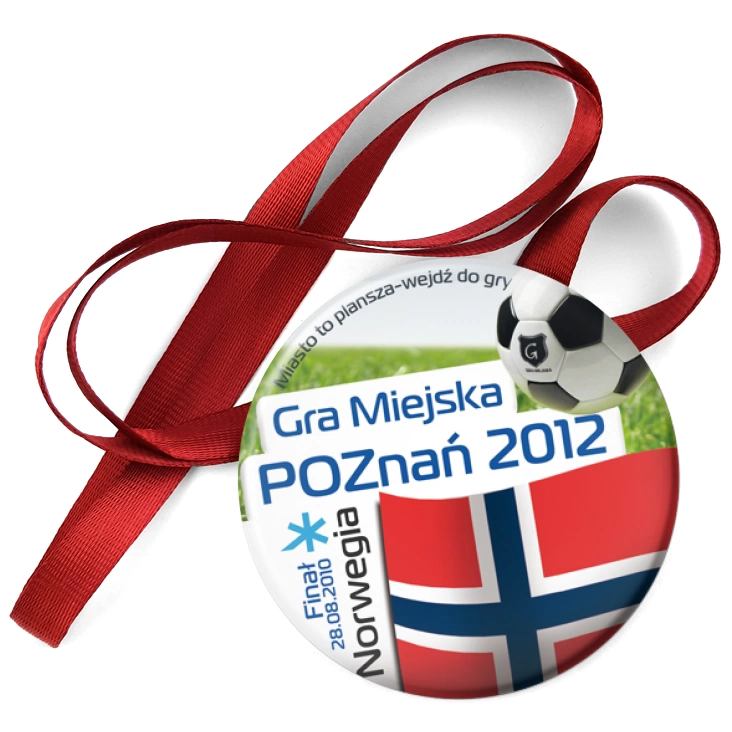 przypinka medal Gra Miejska - Poznań 2012 - Norwegia