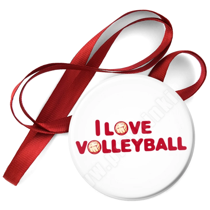 przypinka medal I love volleyball