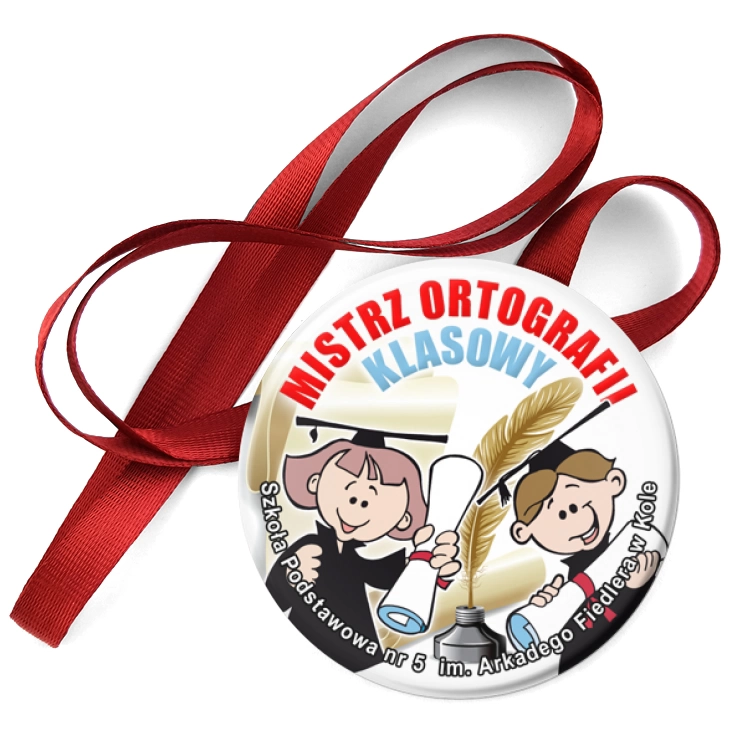 przypinka medal Klasowy Mistrz Ortografii