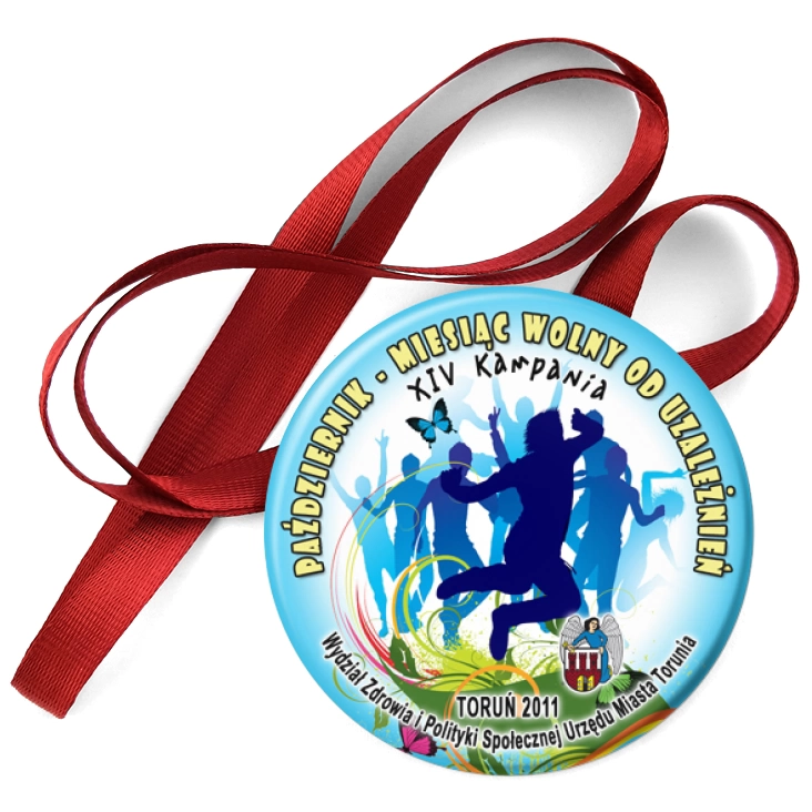 przypinka medal Październik 2011 - miesiąc wolny od uzależnień