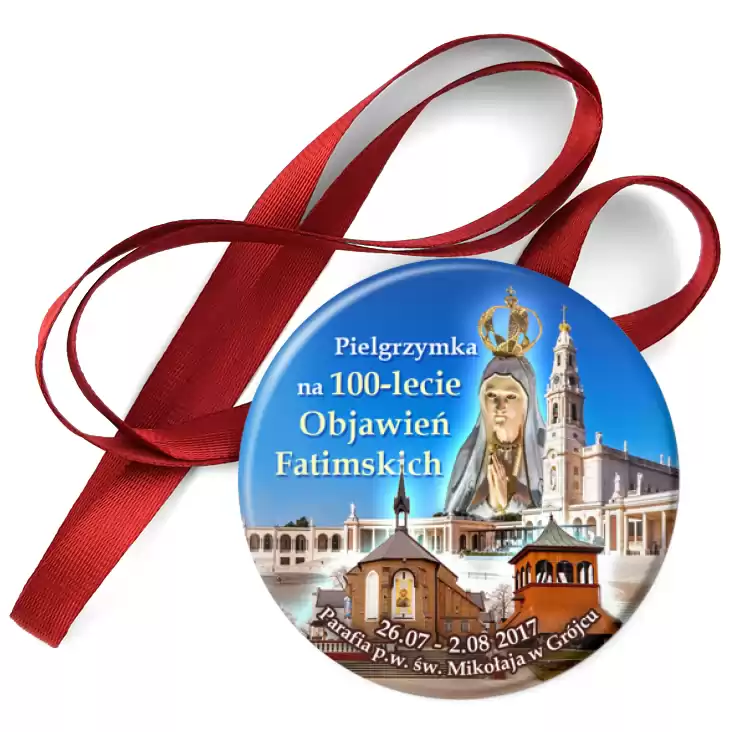 przypinka medal Pielgrzymka na 100-lecie Objawień Fatimskich