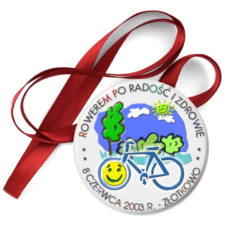 przypinka medal Rowerem po radość i zdrowie - Złotkowo