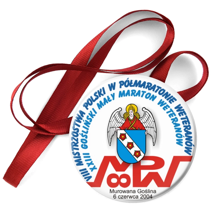 przypinka medal VIII Mistrzostwa Polski w Półmaratonie Weteranów