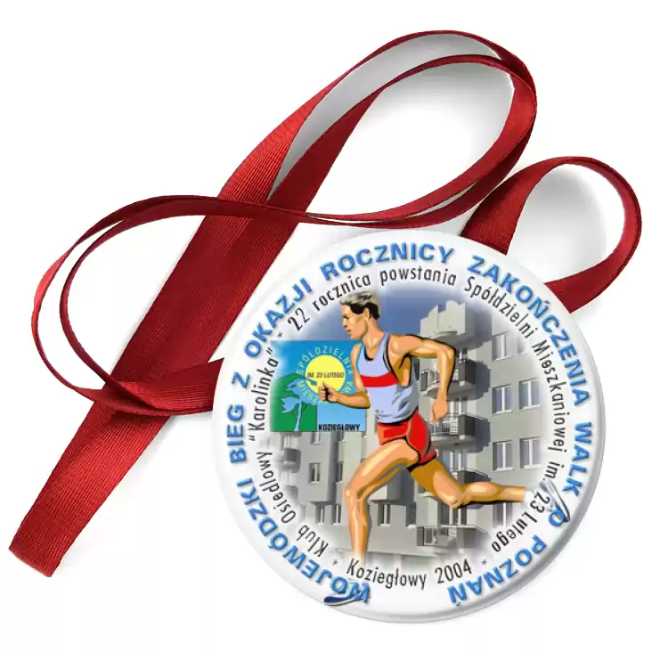 przypinka medal Wojewódzki bieg z okazji rocznicy zakończenia walk o Poznań