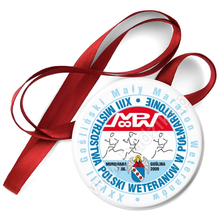 przypinka medal XIII Mistrzostwa Polski Weteranów w Półmaratonie