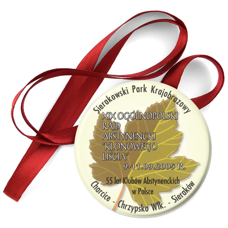 przypinka medal XIX Ogólnopolski Rajd Abstynencki Klonowego Liścia