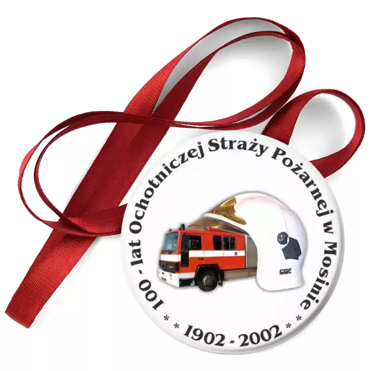 przypinka medal 100-lat Ochotniczej Straży Pożarnej w Mosinie