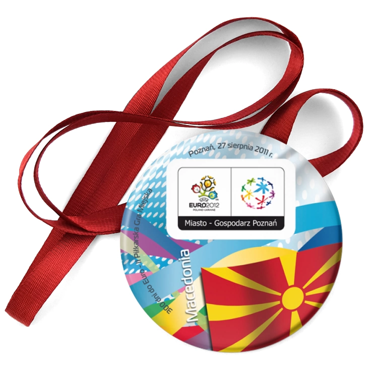 przypinka medal 300 dni do Euro - II Piłkarska Gra Miejska - Macedonia
