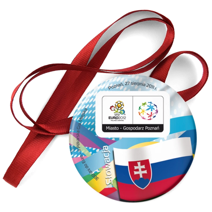przypinka medal 300 dni do Euro - II Piłkarska Gra Miejska - Słowacja
