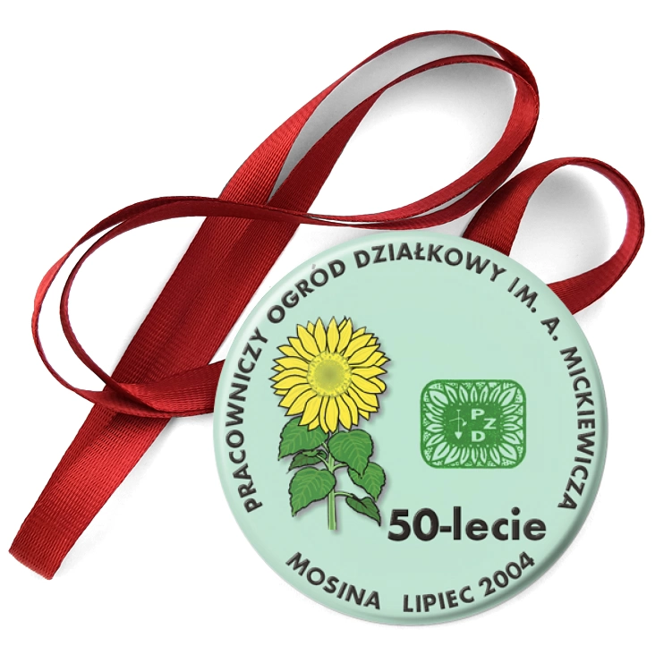 przypinka medal 50-lecie Pracowniczego Ogrodu Działkowego