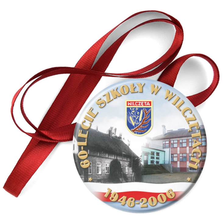 przypinka medal 60-lecie szkoły w Wilczętach