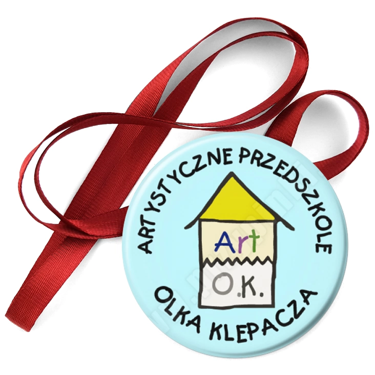 przypinka medal Artystyczne Przedszkole Olka Klepacza