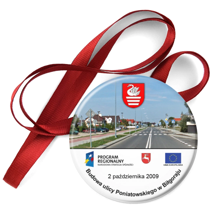 przypinka medal Budowa ulicy Poniatowskiego w Biłgoraju