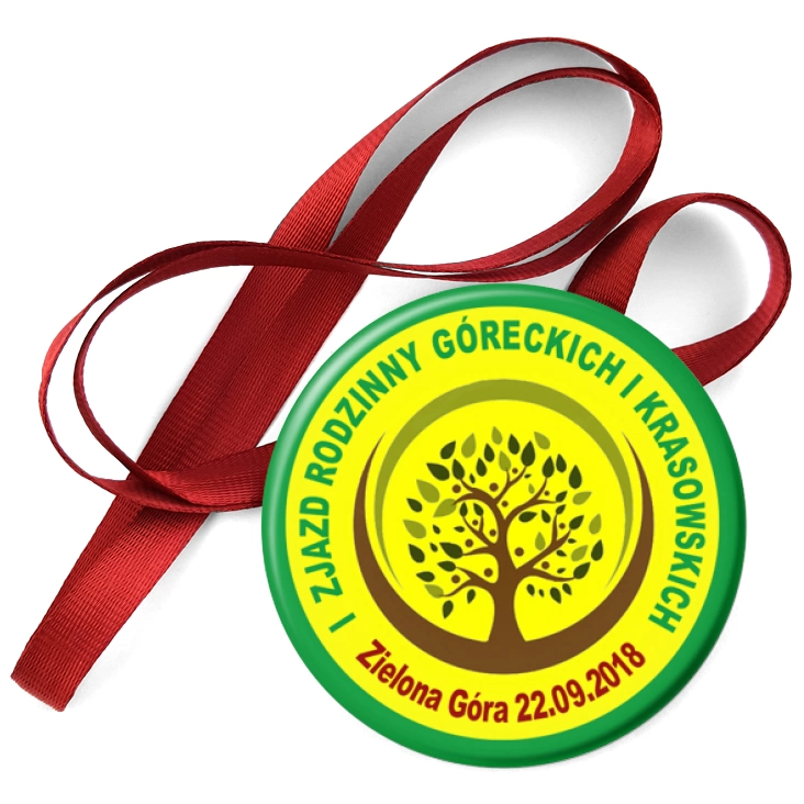 przypinka medal I Zjazd Rodzinny Góreckich i Krasowskich