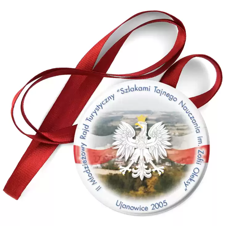 przypinka medal II Młodzieżowy Rajd Turystyczny - Ujanowice 2005