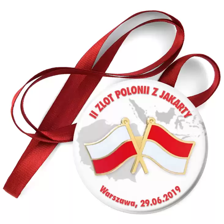 przypinka medal II Zlot Polonii z Jakarty